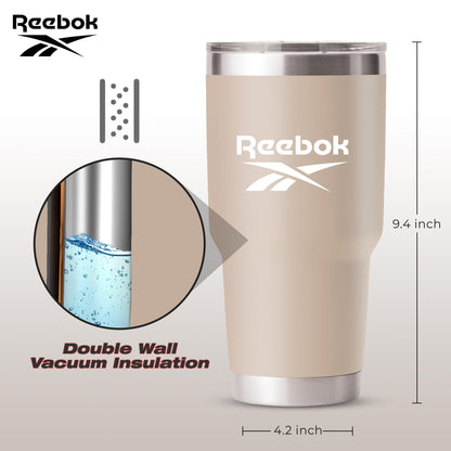 Reebok Lifestyle Stainless Steel Tumbler with Lid and Straw - 40 oz