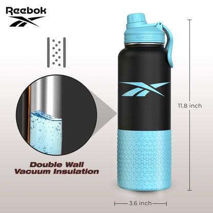 Reebok Stainless Steel Sports Water Bottle With Chug Lid - 40 oz