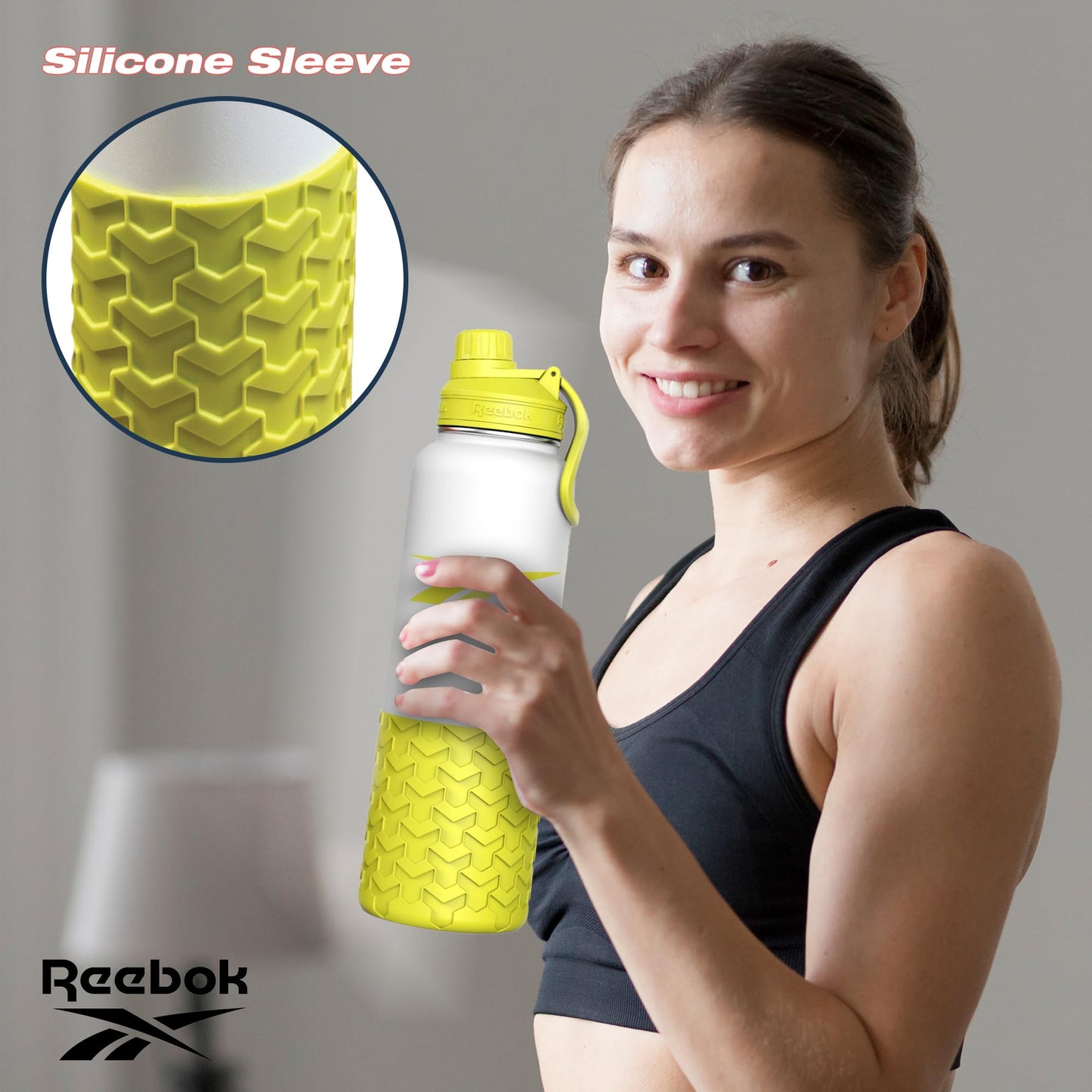 Reebok Stainless Steel Sports Water Bottle With Chug Lid - 40 oz