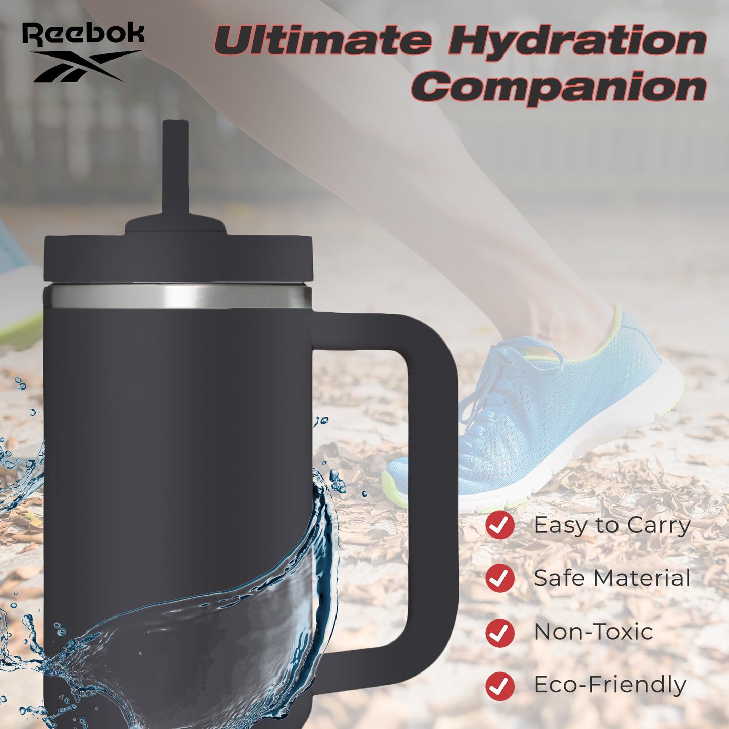 Reebok Lifestyle Stainless Steel Tumbler With Handle - 40 oz
